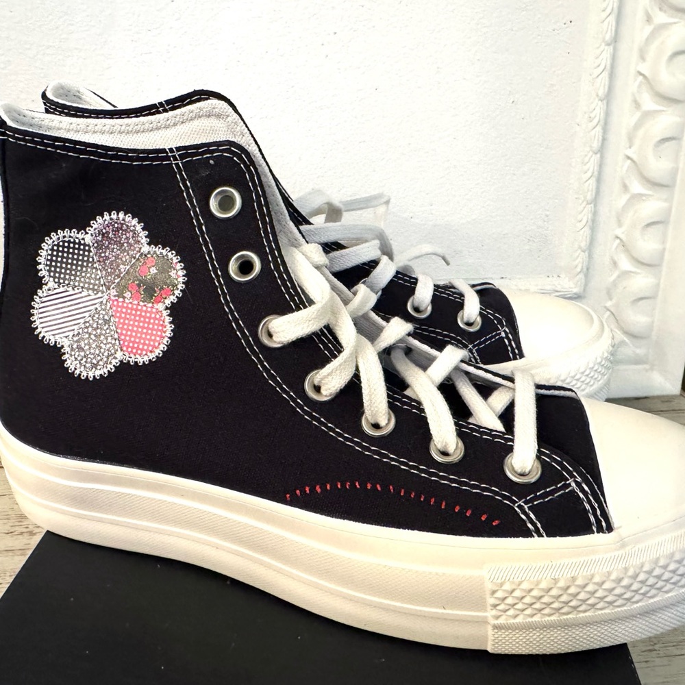 Converse Black High-Tops with Patchwork Design NWT - image 13